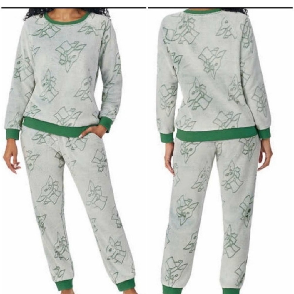 Star Wars Grey and Green Yoda Print Kids Pajama Set